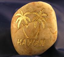 Hawaiian carved on rock
