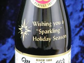 Christmas Greeting on Bottle