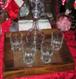 Custom Etched Decanter and four glass set