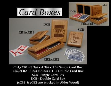 Laser Etched Wooden playing card Boxes